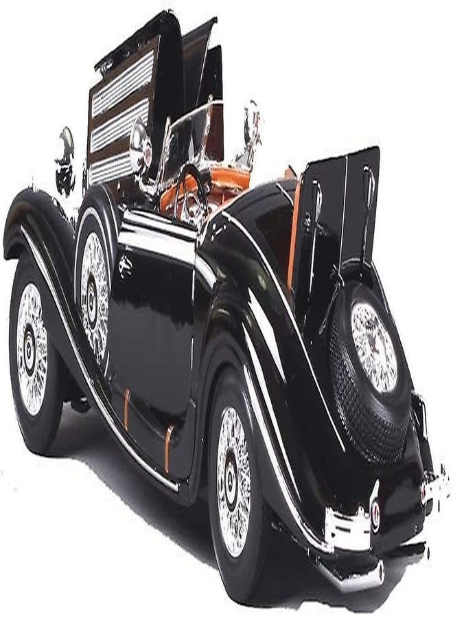 YIQELU 1:24 Scale Exclusive Alloy Metal Pull Back Die-cast Car Model with Sound Light Mini Auto Toy for Kids Metal Model Toy Car with Sound and Light (1.18-1936 Merrc-Bennz Classic -Black) - Image 4